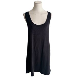FP BEACH FREE PEOPLE Black Ribbed Sleeveless Tank Dress Size L Mini Casual‎ Pool